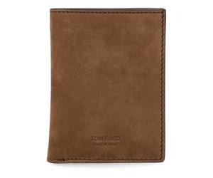 Tom Ford - Nubuck T Line Folding Card Holder - Accessories - Hombre - Marrón - ONE SIZE -