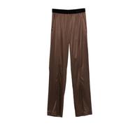 Tom Ford - Pantalones con logo de seda - Trousers - Mujer - Marrón - XS -