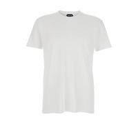 Tom Ford - Perforated Rib SS Crew Neck - Tops - Hombre - Blanco - XL -