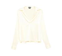 Tom Ford - Stretch Silk Satin Polo - Blouses & Shirts - Mujer - Beige - M -