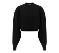 Tom Ford - Sudadera Escultural de Lana y Cachemira Double Face - Knitwear - Mujer - Negro - S -