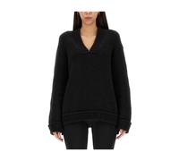 Tom Ford - Suéter de Lana con Cuello en V - Knitwear - Mujer - Negro - S -