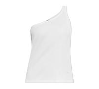 Tom Ford - Top de un Hombro en Jersey Acanalado con Mezcla de Seda - Tops - Mujer - Blanco - 4XS -