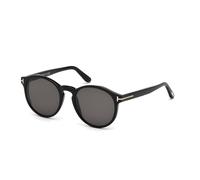 TOM FORD Unisex FT0591 IAN-02 01A Gafas de sol Acetato Negro Gris Redonda Normal