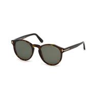 TOM FORD Unisex FT0591 IAN-02 52N Gafas de sol Acetato Habana oscura Verde Redonda Normal