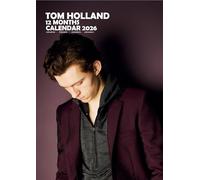 Tom Holland - Calendario 2026, A3, encuadernado con alambre, a todo color, paquete de pegatinas de calendario gratis