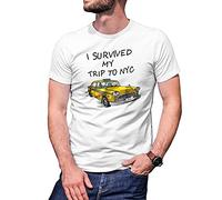 Tom I Survived My Trip To NYC Camiseta De Hombre Blanca Size M