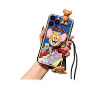 Tom&Jerry 3D Doll Phone Holder & Necklace Strap Soft Case compatible with iPhone 13 Pro Max, 12, 11, X, 7/8 Plus (Jerry, 11)