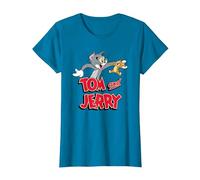 Tom & Jerry Happy Together Camiseta, Mujer, Zafiro, S