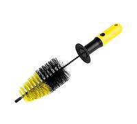 ToM PaR Cepillo cónico para Llantas de Coche | Mango ergonómico I Collarín de Goma en el Mango para Proteger Las Manos I Elimina la Suciedad de Las Llantas | Longitud: : 36 cm | Amarillo