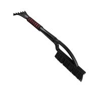 ToM PaR Cepillo y Rascador de Hielo | 2 en 1 | Ergonómico, Agarre Suave | Escoba-rasqueta de Limpieza para Coche de Nieve, Hielo y Escarcha | Pelo densificado | Longitud: 62 cm | Rojo