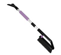 ToM PaR Cepillo y Rascador de Hielo | 2 en 1 | Palo Telescópico Extensible | Ergonómico, Agarre Suave | Escoba-rasqueta de Limpieza para Coche de Nieve | Longitud: 82-110 cm | Rosa