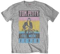 Tom Petty & The Heartbreakers 'Full Moon Fever' (Grey) T-Shirt (Small)