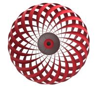 Tom Rossau TR5, lámpara de pared, abedul - rojo - 60 cm