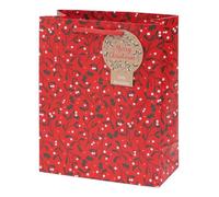 Tom Smith - Bolsa de regalo reciclable para Navidad, tarjeta de papel, color rojo