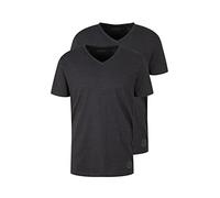 TOM TAILOR 1008639 Camiseta básica en paquete doble con cuello de pico para Hombre, Gris (11086 - Dark Grey Melange), L