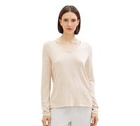 TOM TAILOR 1012976 Jersey de punto básico para Mujer, Marrón (20737 - Desert Sand Melange), S