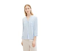 TOM TAILOR 1016190 Blusa, 35221 - Rayas Verticales Azules Offwhite, 38 para Mujer