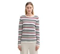 TOM TAILOR 1016350 Suéter, 36570 - Red Green Knit Stripe Design, XXS para Mujer