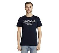 TOM TAILOR 1021229 Camiseta con logotipo de algodón orgánico para Hombre, Azul (10668 - Sky Captain Blue), XXL