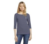 TOM TAILOR 1024035 Manga larga con rayas para Mujer, Azul (26033 - Navy White Small Stripe), L