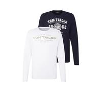 TOM TAILOR 1034857 Camiseta de manga larga en paquete doble para Hombre, Azul (10690 - Knitted Navy), 3XL