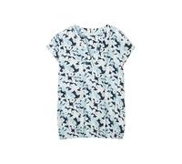TOM TAILOR 1035245 Blusa de Manga Corta con patrón, 35291-Azul Pequeño Floral Diseño, 40 para Mujer