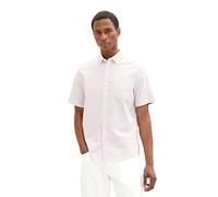 TOM TAILOR 1036229 Camisa, 31833-Estructura Blanca de Color Rosa, XL para Hombre