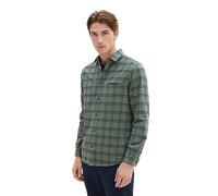 TOM TAILOR 1037447 Camisa, 32306-Green Dust Navy Check, XL para Hombre