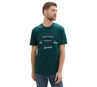 TOM TAILOR 1037735 Camiseta de algodón con Logotipo Impreso, 10834-Deep Green Lake, L Hombres