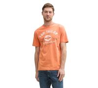 TOM TAILOR 1037735 Camiseta de algodón con Logotipo Impreso, 37755-Brick Orange, XL Hombres