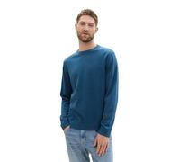 TOM TAILOR 1039805 Jersey de Punto con Cuello Redondo, 36295 Dark Teal Melange, S para Hombre