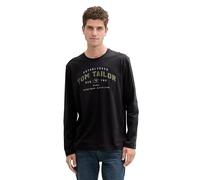 TOM TAILOR 1039895 Camiseta de Manga Larga, 10916-Almost Black, XXL Hombres
