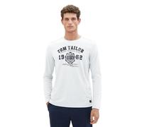 TOM TAILOR 1039895 Camiseta de Manga Larga, 14297-White 2, S Hombres