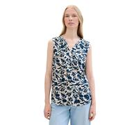 TOM TAILOR 1040317 Blusas Top con Estampado, 35286-Diseño Floral Abstracto Azul, 46 Mujeres