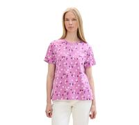 TOM TAILOR 1040544 Camiseta básica con Estampado, 35317-purple offwhite Flower Design, XXL Mujeres