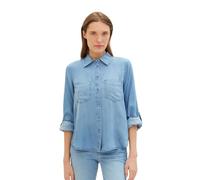 TOM TAILOR 1041221 Blusas, 10113 Clean Mid Stone Blue Denim, 40 para Mujer