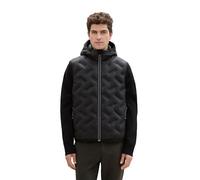 TOM TAILOR 1041313 Chaleco híbrido con Capucha, 29999-Black, XL para Hombre