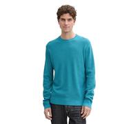 TOM TAILOR 1042453 Jersey básico de algodón, 37094-Turquoise Blue Melange, L para Hombre