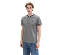 TOM TAILOR 1042620 Polo básico de piqué con Cuello Alto, 28098-black Two Tone, M para Hombre