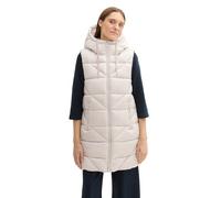 TOM TAILOR 1042907 Chaleco Acolchado de Estilo Largo, 12365 Dusty Beige, S Mujeres