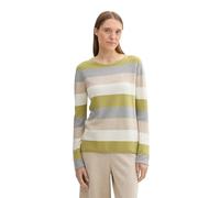 TOM TAILOR 1042952 Suéter pulóver, 37067 Green Block Stripe, L para Mujer
