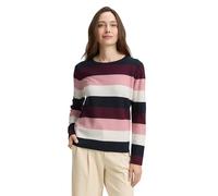 TOM TAILOR 1042952 Suéter pulóver, 38580-big Rose Knit Stripe, L para Mujer