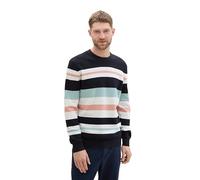 TOM TAILOR 1043234 Suéter pulóver, 36222-navy Rose Multi Color Stripe, XXL para Hombre