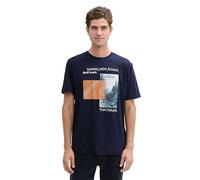 TOM TAILOR 1044032 Camiseta con impresión fotográfica, Sky Captain Blue 10668-Juego de Mesa [Importado de Alemania], L Hombres