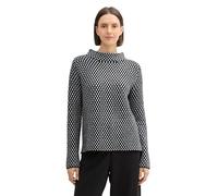 TOM TAILOR 1044080 Jersey de Punto con Cuello Alto, 36584-black Grey Knit Structure, XXL para Mujer