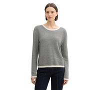 TOM TAILOR 1044104 Suéter pulóver, 36994 - Diseño de Punto de Burbuja Blanco y Negro, XXXL para Mujer