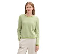 TOM TAILOR 1044104 Suéter pulóver, 36996-Diseño de Punto de Burbuja Verde y Blanco, M para Mujer