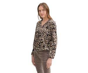 TOM TAILOR 1044142 Manga Larga con Cuello, 36557-Neutral Watercolor Squares, XL Mujeres