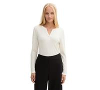 TOM TAILOR 1044143 Manga Larga en Mezcla de Materiales, 10315 Whisper White-Juego de Mesa [Importado de Alemania], L Mujeres